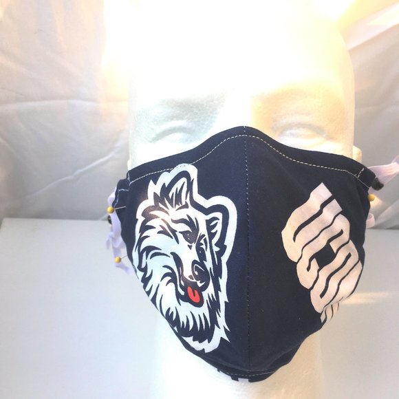 Three UConn Huskies Face Masks NEW Reversible Plaid Four Looks - Picture 8 of 11